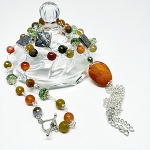 Ágata and Swarovski crystal necklace! NEW!🥰